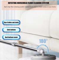 Fregona retráctil giratoria de 360 ° con cubo, mopa redonda de acero inoxidable de Doble accionamiento, Herramientas de limpieza automática para el hogar en seco y húmedo, 2 recambios - details 3