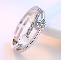 Anillos Mujer Plata de Ley 925 Anillo de Corazón Ajustable - details 3