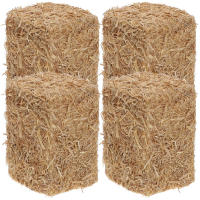 4 Pcs Mini Haystack Decoraciones De Halloween Simuladas Paja En Madera Accesorios De Jardín Para Niños Adornos De Escena De Yarda - details 4