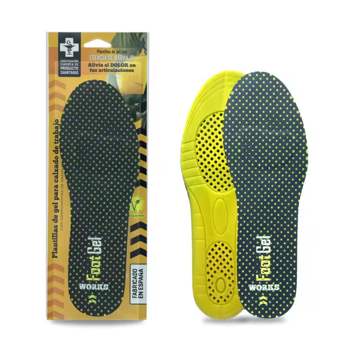 Plantilla Footgel WORK, indicada para personas que trabajan de pie y que, por la profesión, sufren problemas como dolor de pies y piernas, varices, tendinitis, fascitis, dolor lumbar, cervicales o molestias en las rodillas. - 1