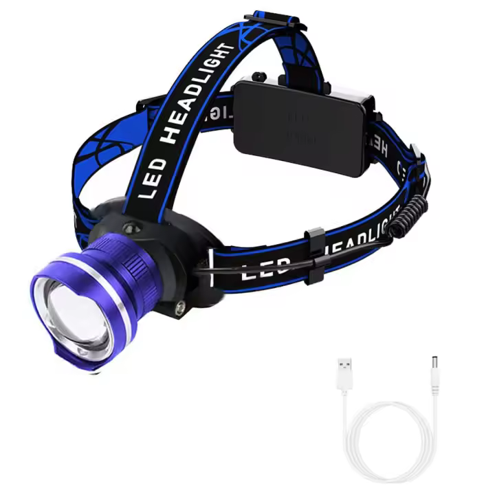 Linterna Frontal LED De Aleación De Aluminio 4-Modos Zoomable Potente Recargable Uso Con Batería 18650 Para Camping Caza - 1