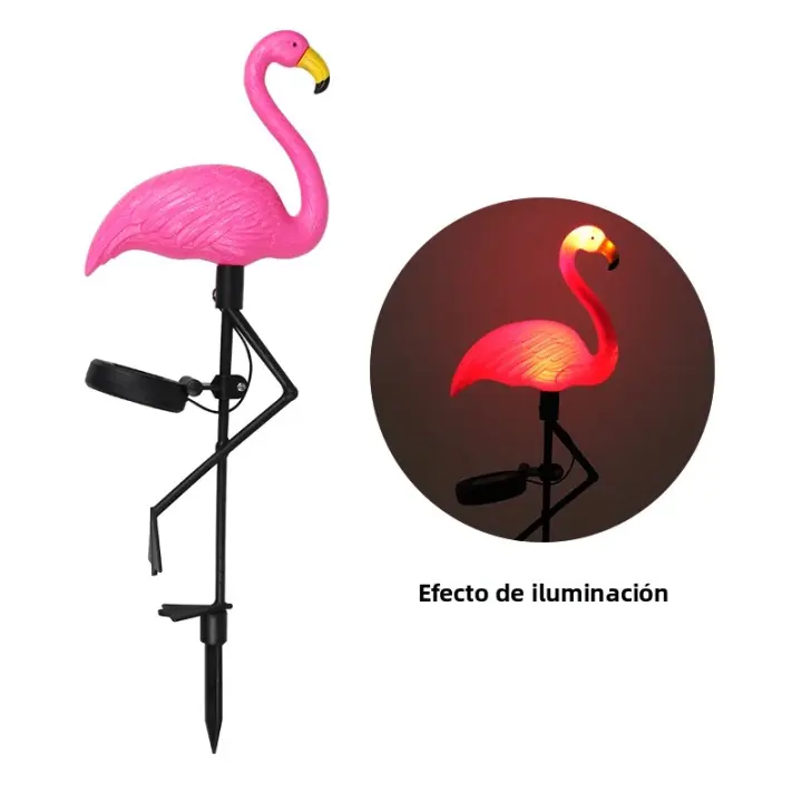 Lámpara De Jardín Solar En Forma De Flamenco Luz LED Impermeable Para Decoración De Camino Y Patio Luces De Pared Solar ABS Modernas - 1
