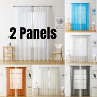2PCS Cortinas Blancas Transparentes 2 Panel Set Con Bolso De Tubería Ventanas Modernas Para Sala De Estar/ Habitación - details 0
