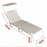 Tumbona plegable portátil de aluminio para playa y piscina California Tumbonas de Aluminio, Mueble de Jardín, Parasol, Respaldo Ajustable, Exterior Patio Terraza Playa 188*56cm - details 7