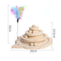 Torre De Juguete Para Gatos De Madera Con 3 Niveles Ruedas Y Disco Juguete Inteligente De Diversiones Para Gatos Entrenamiento - details 0
