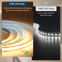 Tira De LED COB Flexible 5M 12V Con 320 Diodos Luz Lineal Dimmable Para Decoración De Habitaciones No Impermeable Con Chip SANAN - details 4