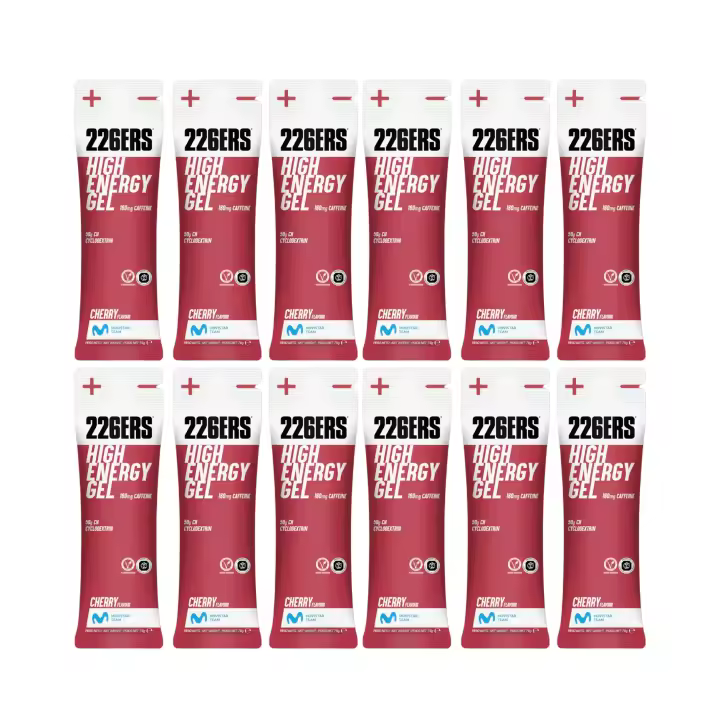 226ERS PACK 12 GELES X 60ML HIGH ENERGY GEL CON CICLODEXTRINA - SABOR CEREZA - 1