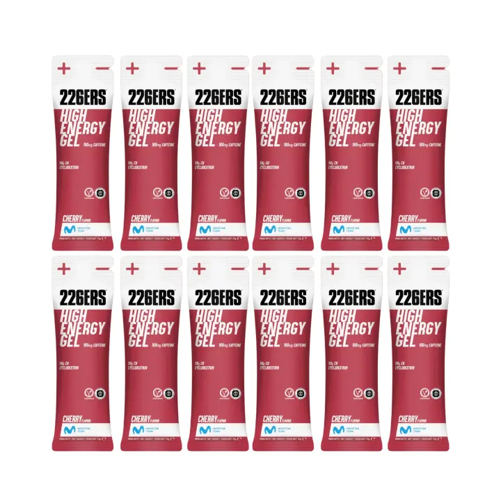 226ERS PACK 12 GELES X 60ML HIGH ENERGY GEL CON CICLODEXTRINA - SABOR CEREZA - 1