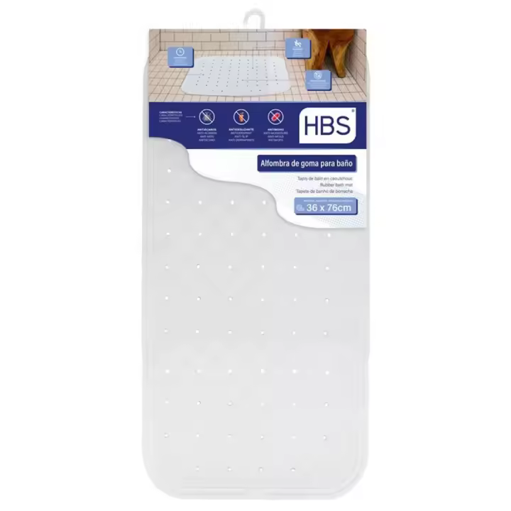 UD - Alfombra de Baño Antideslizante Rectangular 36x97 cm – Goma Resistente 880g | Seguridad y Comodidad para Ducha y Bañera - 1