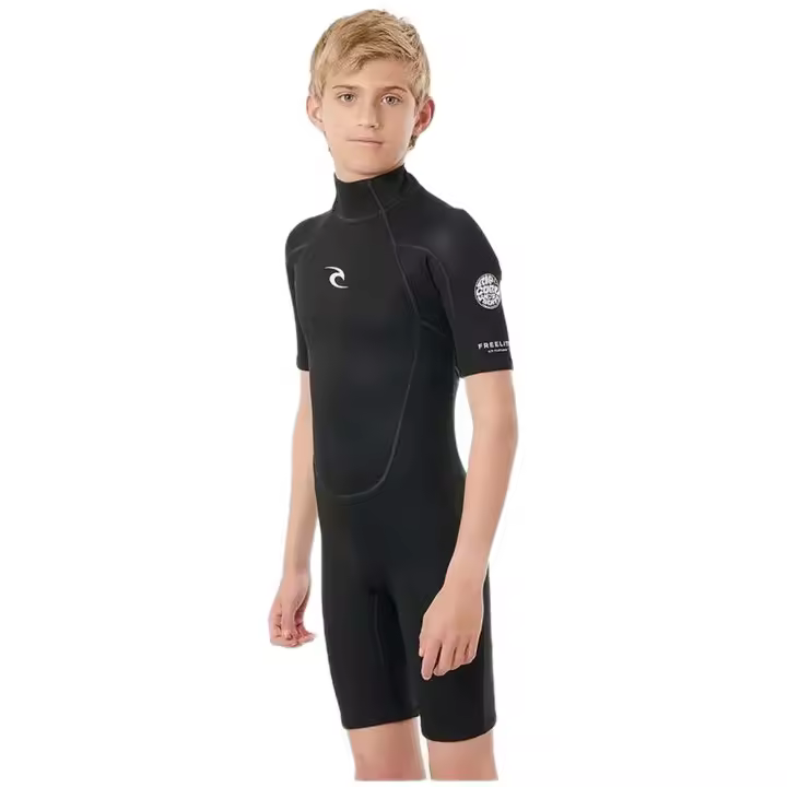 Traje De Surf Rip Curl Manga Corta Freelite Spring Infantil Negro - 1