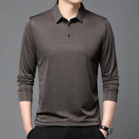 Camisa Polo Para Hombre De Color Sólido Casual Manga Larga Transpirable Cómoda Versátil Top Moda Negocios - details 17