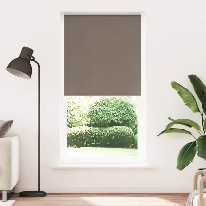 vidaXL Estor Enrollable Opaco Color Café de Tela en dimension 230 cmx105 cm/230 cmx110 cm/230 cmx115 cm y más | protección solar decorativa para ventanas hogar oficina dormitorio fácil de instalar - 1