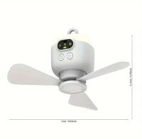 Modern Camping Fan with Remote Control, 8000mAh USB Rechargeable for Tents - White - details 3