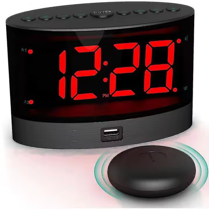 Reloj despertador vibrador inalámbrico para dormir pesados - 1