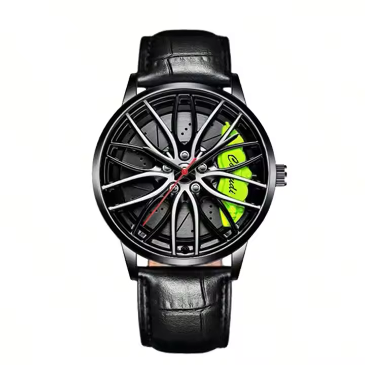 Reloj De Pulsera De Cuarzo Para Hombres Estilo Deportivo Y Cool Correa De Cuero Simple Y Elegante Sin Agujas Resistente Al Agua - 1
