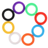32PCS Anillos De Llaves Elásticos De Goma Suave Etiquetas De Cabezas Capuchones Marcadores ID Mixtos Aleatorios Para Hombres Y Mujeres - details 7
