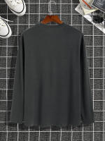 Camiseta De Manga Larga Para Hombre Con Impresión Cuello Redondo Versátil Casual De Verano Prenda De Vestir Para Todo El Año - details 12