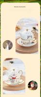 Juego De Tetera Y Taza De Cerámica Con Caja De Regalo Manija Plateada Dorada Vaso De Té De Navidad Cuchara Soporte Para Café Xmas Gifts - details 2