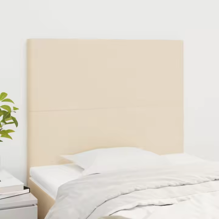 vidaXL Cabeceros 2 unidades de tela color crema 100x5x78/88 cm - 1