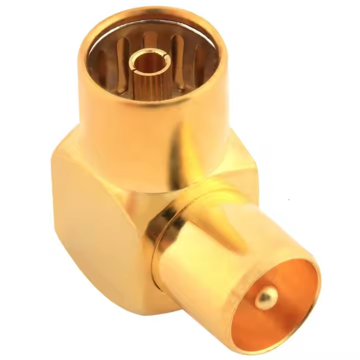 CABLEPELADO Adaptador de Antena Hembra a Macho | Adaptador coaxial IEC Hembra a coaxial IEC Macho | Adaptador coaxial RF acodado 90º | Apto para TV Ariel BK LED 4K 3D UHD TV | 75 Ohm - 1