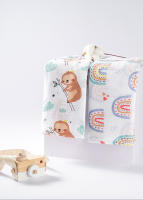 Envoltura De Bebé Happyflute En Algodón De Bambú Muselina Suave Multifuncional Para Recién Nacidos Estampado Moda 120x110cm - details 4