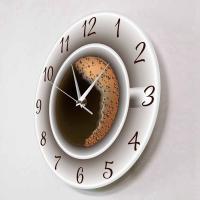 Reloj de pared silencioso con taza de café y espuma, decoración de cocina, cafetería, letrero de pared, estilo cafetería - details 1