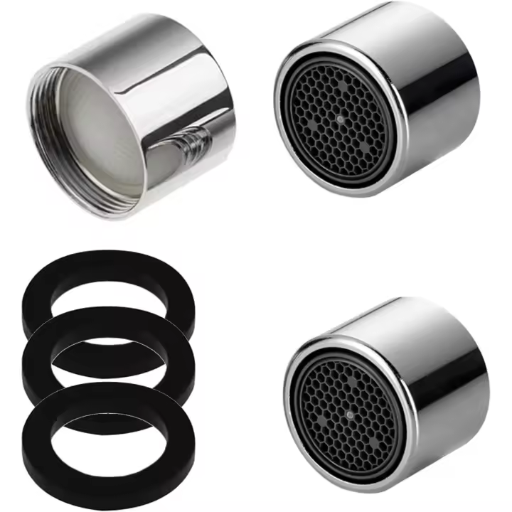 Torneira de filtro de 3 Peças, ar de torneira de substituição M22 de Aço inoxidável, filtro torneira de Cozinha 22 mm com 3 juntas, torneira de Rosca interior de AR, adaptador de Economia de - 1
