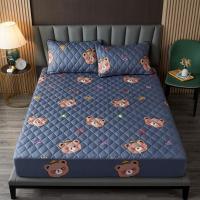 Sábana Impermeable Con Cinturones Elásticos Tamaño Queen/King Color Sólido Protector De Matrícula Para Cama Doble - details 18