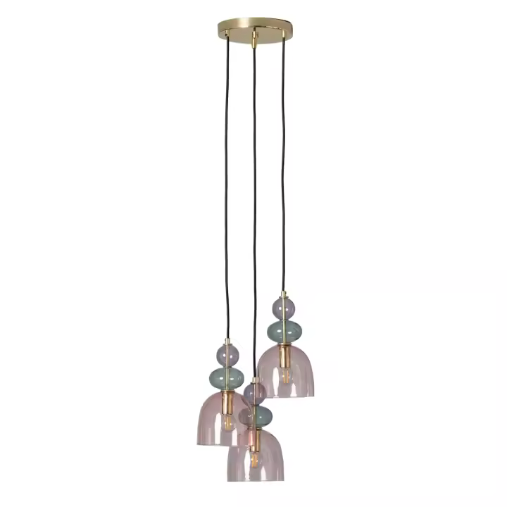 Ledkia Lámpara Colgante Metal y Cristal Tri Baudelaire - 1