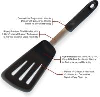 Paleta de Cocina Silicona Pala de Pescado Espatula Silicona Cocina Fabricado en Acero Inoxidable y Silicona Juego de 3 piezas Negro - details 2