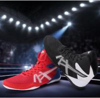 Zapatos De Lucha Masculinos Zapatillas De Boxeo Sanda De Lucha Alta Botas De Lucha Pesas Respirables Tamaño 36-45 Material Nylon Suela De Goma - details 3