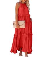 Vestido De Verano Para Mujer Con Camisola Y Falda Larga Estilo Europeo Y Americano Sin Mangas Cuello Redondo Polyester Spandex - details 28