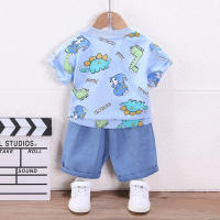 Ropa De Verano Para Bebés Niños Y Niñas Conjunto De 2 Piezas Camiseta Y Shorts Estilo Casual Con Diseño De Dibujos Animados Talla Ajustada Para Edades 4-6 Años - details 2