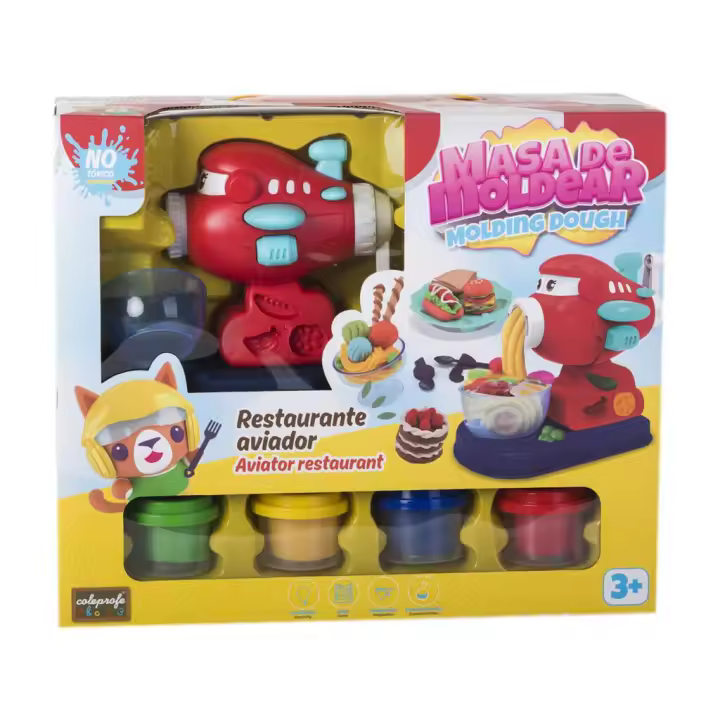 Set Plastilina Avión Estrusor con 4 Botes y Accesorios Moldeo COLEPROFE - 1
