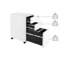 Archivador móvil con cerradura, cajonera de oficina con ruedas, para documentos A4 y carpetas de archivo, blanco o negro - details 2