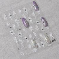 Pegatinas De Uñas Acrílicas 5D Diamante Blanco Flor Japonesa Kawaii Adhesivo Para Decoración De Uñas DIY Accesorios De Belleza - details 4