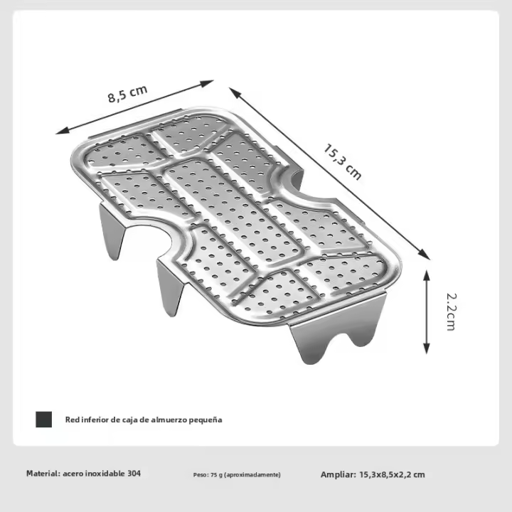 Caja De Almuerzo Para Camping 1609-W Con Red De Funda Y Hoja De Almíbar De Acero Inoxidable Grueso Para Picnic Al Aire Libre - 1