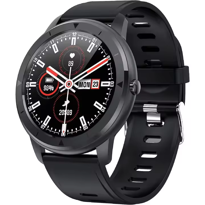 KSIX Reloj Inteligente Eclipse para Hombre Multideporte. Smartwatch Táctil 1.28” IPS Impermeable con Bluetooth. Pulsera de Actividad con Pulsómetro, Medidor de Presión Arterial y Oxígeno en Sangre. - 1