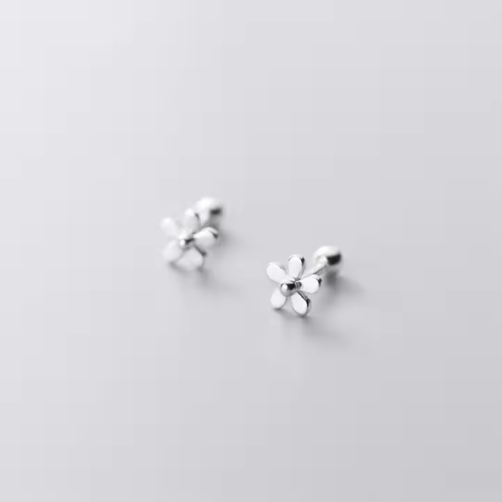 Flor pendientes espárragos 925 plata esterlina joyería fina minimalista hermosa pendientes de broche para las mujeres plata 925 coreano - 1