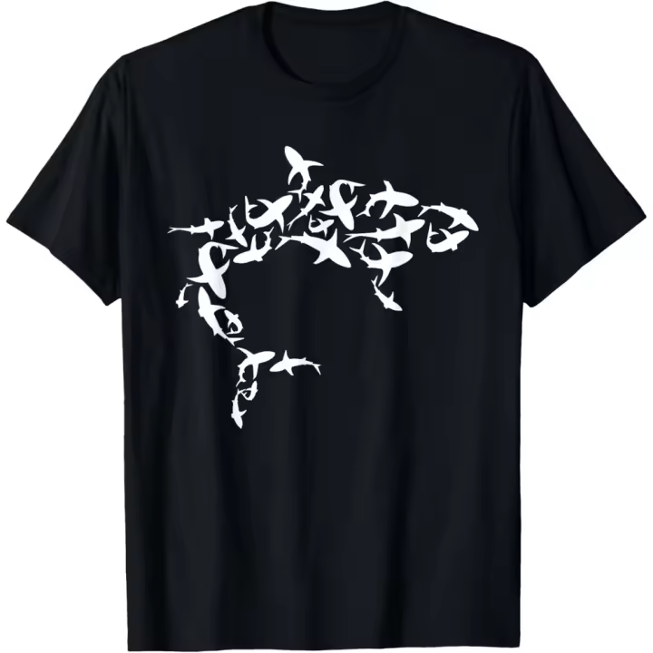 Camiseta de Manga Corta, 100% Algodón, Ropa Unisex para Hombres y Mujeres en 5 Tallas, Camiseta Negra, Cuello redondo con estampado. - 1