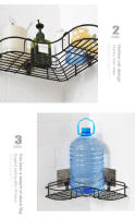 Rack De Acero Para Cocina Y Baño Resistente Almacenamiento En Esquina Durable Estructura Triangular Para Organizar Espacio - details 1