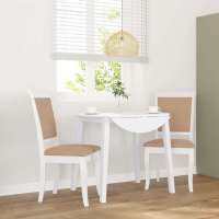 vidaXL Sillas de comedor con cojines 2 uds madera maciza marrón caucho en color Marrón y claro/Blanco y marrón/Natural y claro y más | cómodas modernas ergonómicas para comedor cocina salón hogar - details 1