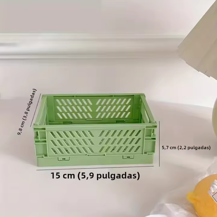 Caja De Almacenamiento Plegable De Plástico En 6 Colores Para Estudiantes Organizador De Escritorio Para Papelería Y Cinta - 1