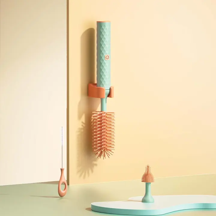 Cepillo De Botella Eléctrico De Silicona Con Batería De Litio 1200mAh Set De Limpieza Para Chupete Y Vaso 360 Grados Giratorio - 1