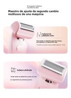 Epilador Eléctrico Para Mujeres 2 En 1 Recargable Doble Cabeza Impermeable Kit De Peluquería Corporal Para Eliminación De Vello Shaver Para Damas En El Bikini Y Axilas - details 21