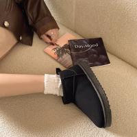 Botas De Plataforma Ultra Mini De Cuero Para Mujer Invierno Botines De Piel Acolchados Botas De Lujo Con Tacón Medio Y Cierre SLIP-ON - details 13