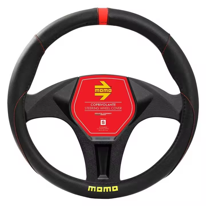 FUNDA VOLANTE MOMO ELEGANT UNIVERSAL NEGRO Y ROJO 38-39CM - 1