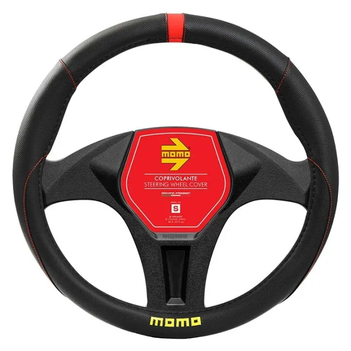 FUNDA VOLANTE MOMO ELEGANT UNIVERSAL NEGRO Y ROJO 38-39CM - 1