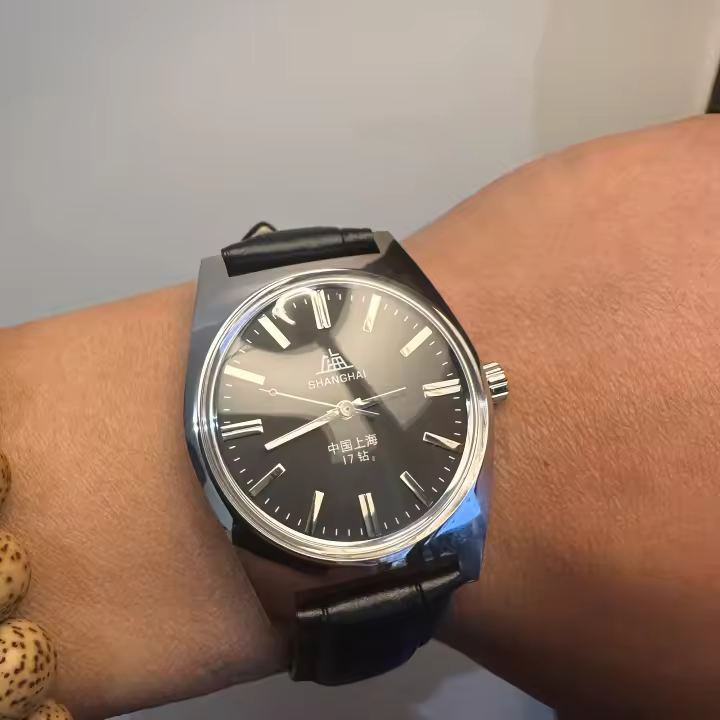 Reloj Mecánico De Mano Shanghai 7120 Para Hombre 36mm Retro Business Clásico Y Sencillo Resistente Al Agua Acero Inoxidable Y Cuero - 1