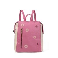 Mochila de mujer en polipiel y textil con bordados decorativos, diseño moderno y acabados artesanales, ligera y funcional para uso diario, ideal para ciudad, escapadas o viaje, disponible en colores beige, verde, rosa y más | Sara Bags - details 8